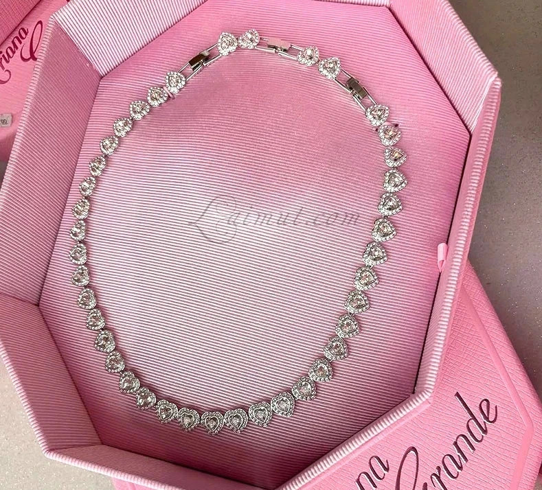 Swarovski Ariana Grande x Swarovski Tennis Necklace Heart White Crysta
