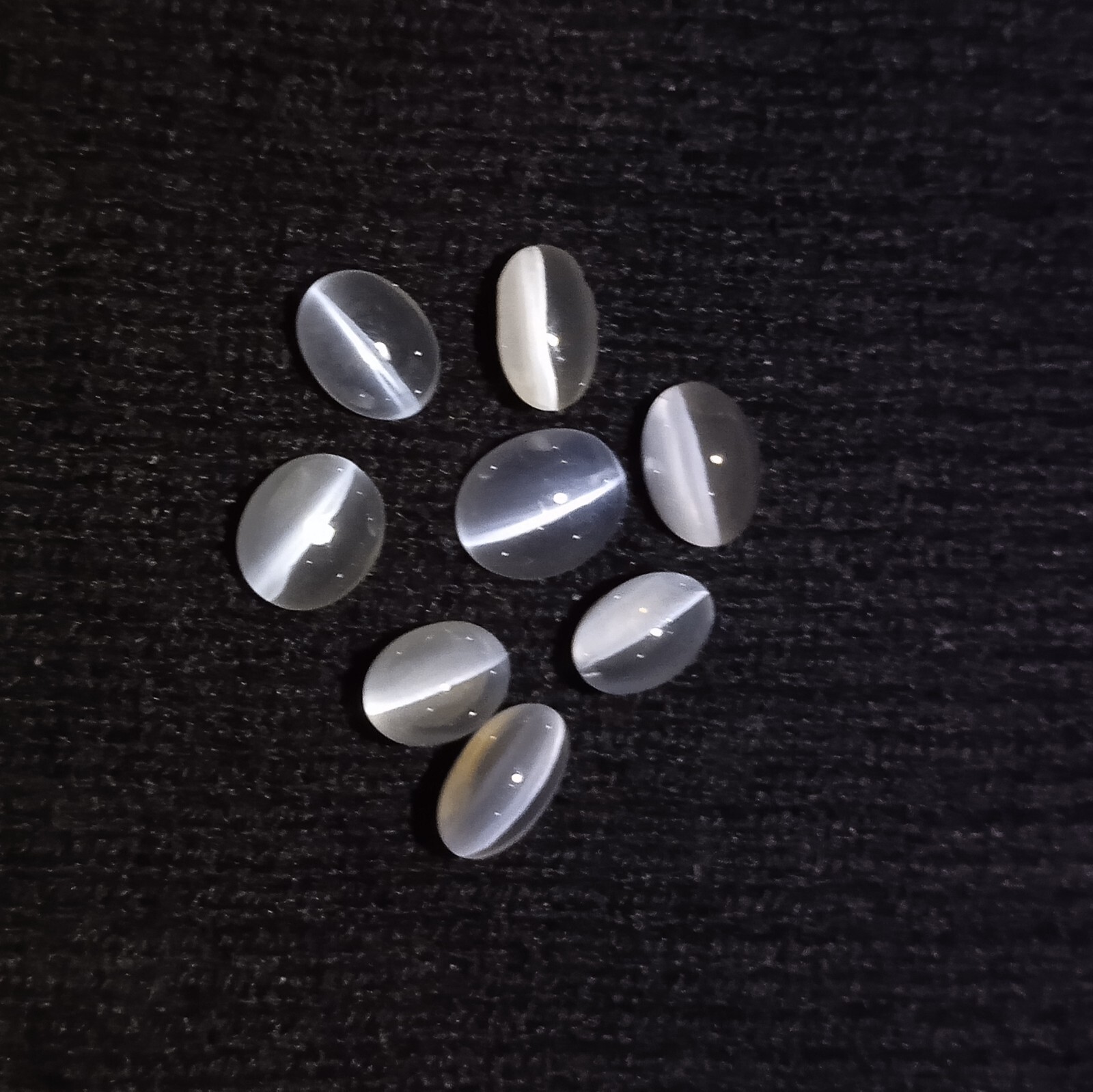 15 Carat 8×5.5-9.2×7.5 MM Natural Sillimanite Cat’s Eye Oval Shape 8 Piece Lot