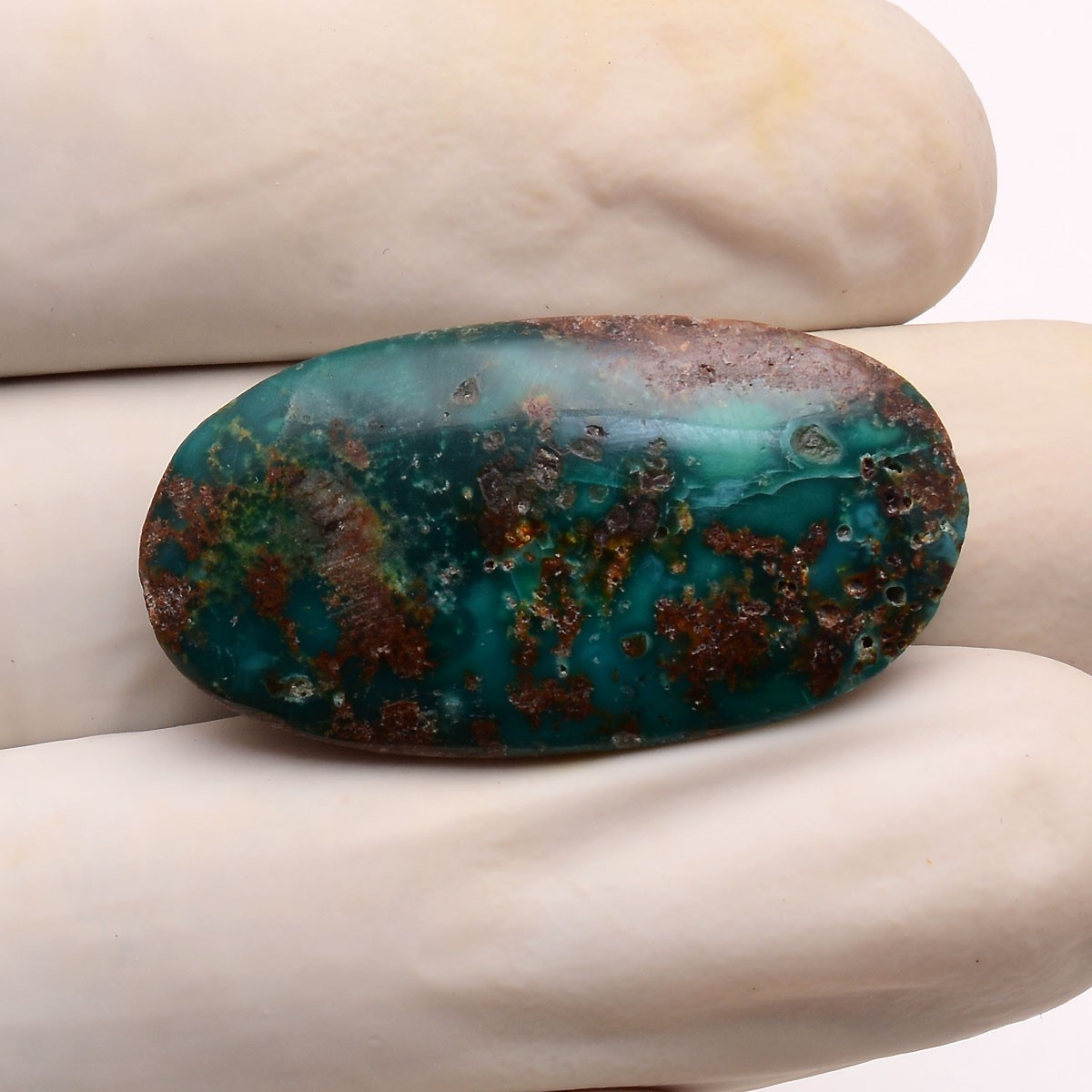 38.00 Cts Natural Persian Turquoise 35mmx18mm Oval Cabochon Untreated Gemstone