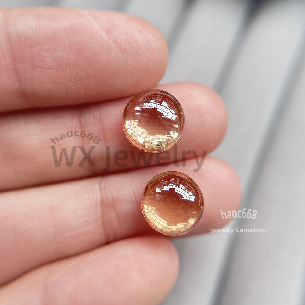 10se Pink transparent 3mm-12mm Amethyst Round Cabochon Loose Cubic Zirconia