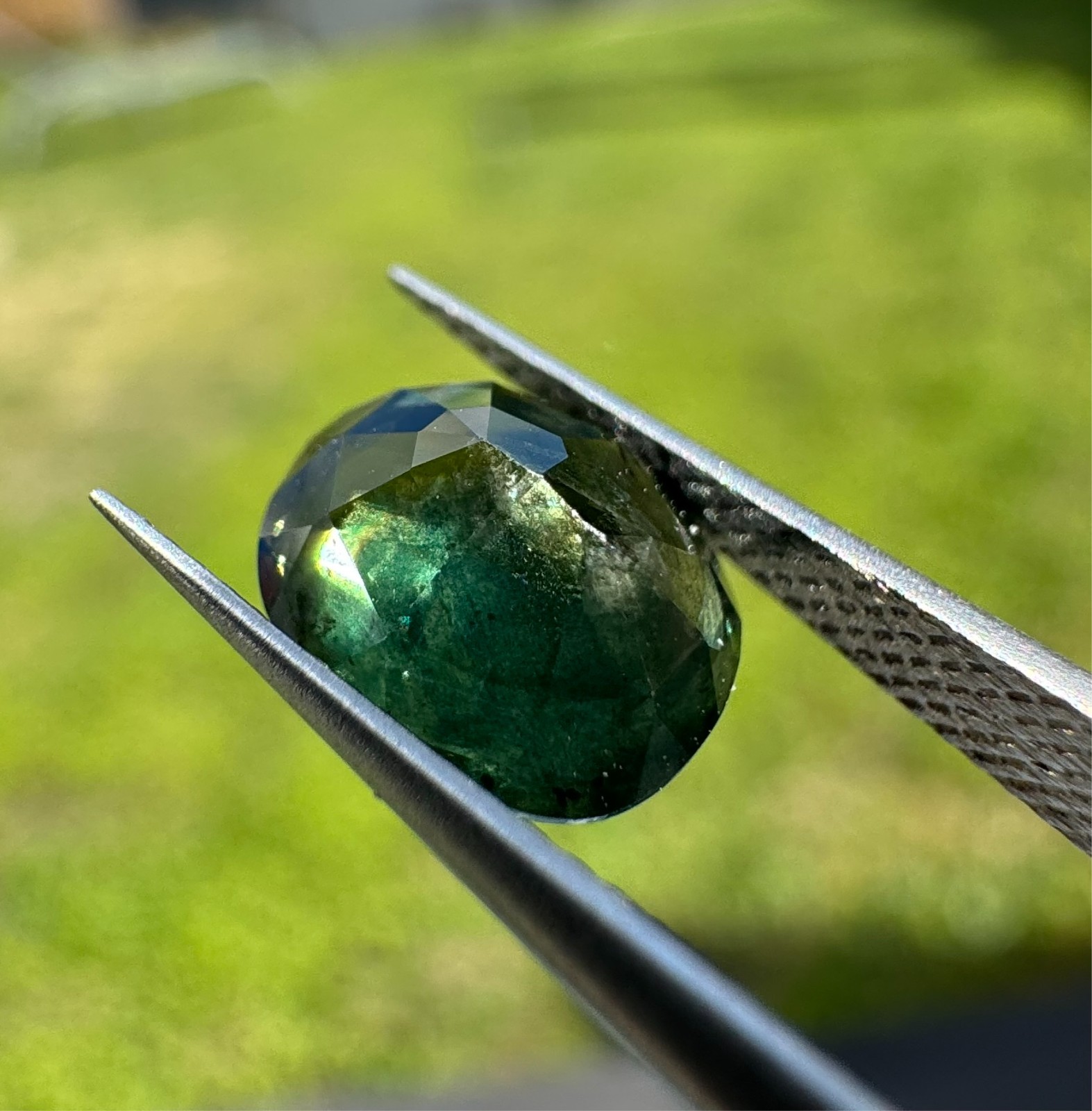 Natural No Heat Greenish Blue Sapphire 2.34ct Oval Cut GRA Certified