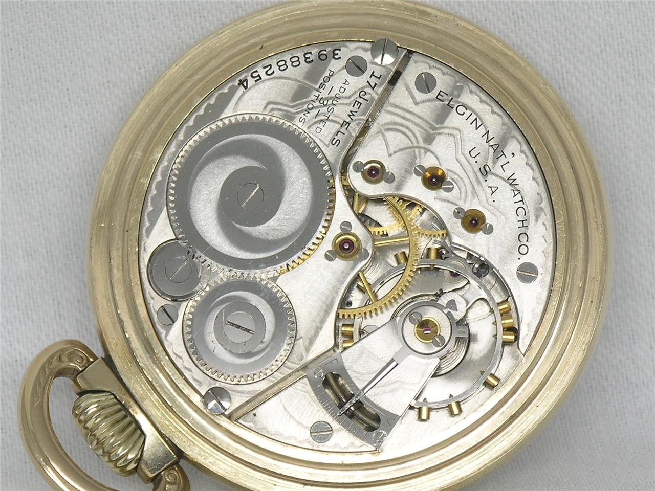 16S ELGIN 3151A MODEL 17 JEWEL GOLD FILL RAILROAD POCKETWATCH W/ BOX, SIGNED 3X!