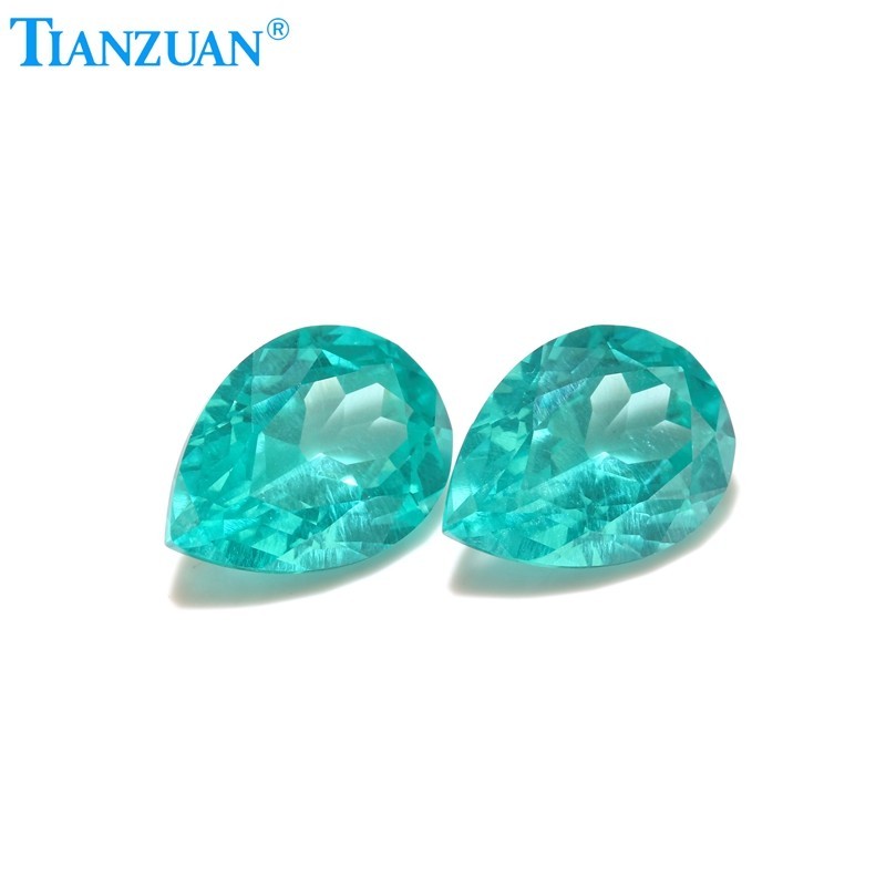 Synthetic YAG Pear Shape Neon Paraiba Color with inclusions loose Gemstones