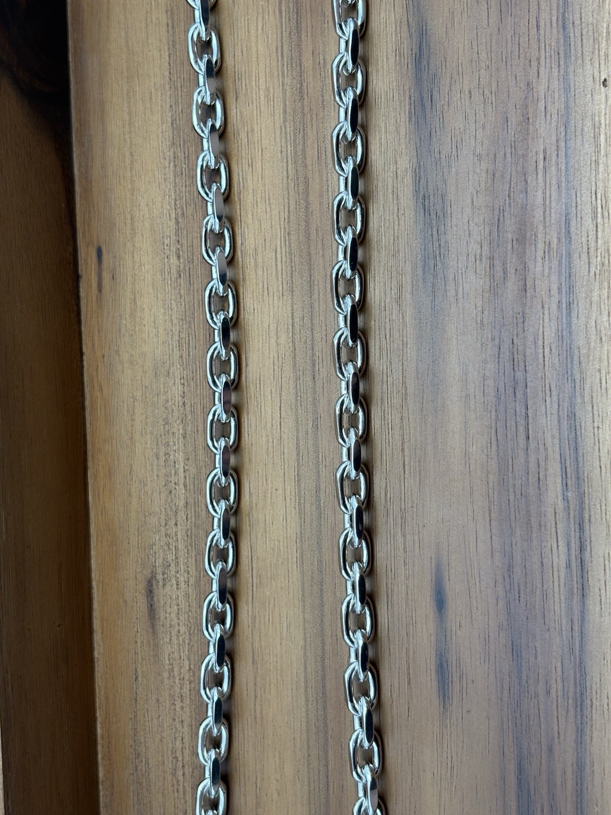 20 INCH 6MM STERLING SILVER HERMES CABLE ANCHOR LINK CHAIN RHODIUM 50.9G 925