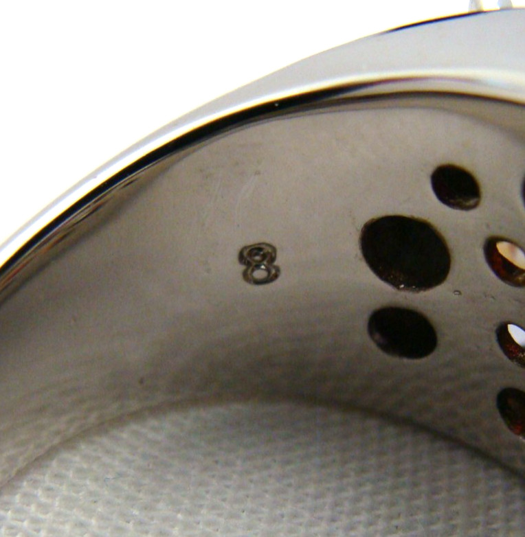 NVC Silver Tone Ring With Multicolored Rhinestones Size 8