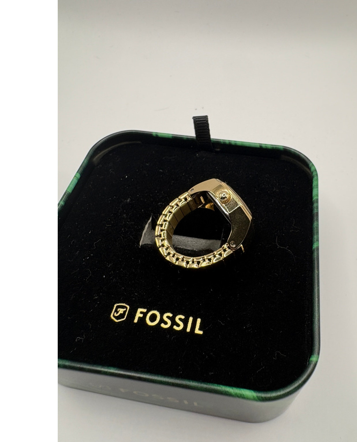 Fossil Harlow Watch Ring Cream Stainless Steel Women Watch Es5446