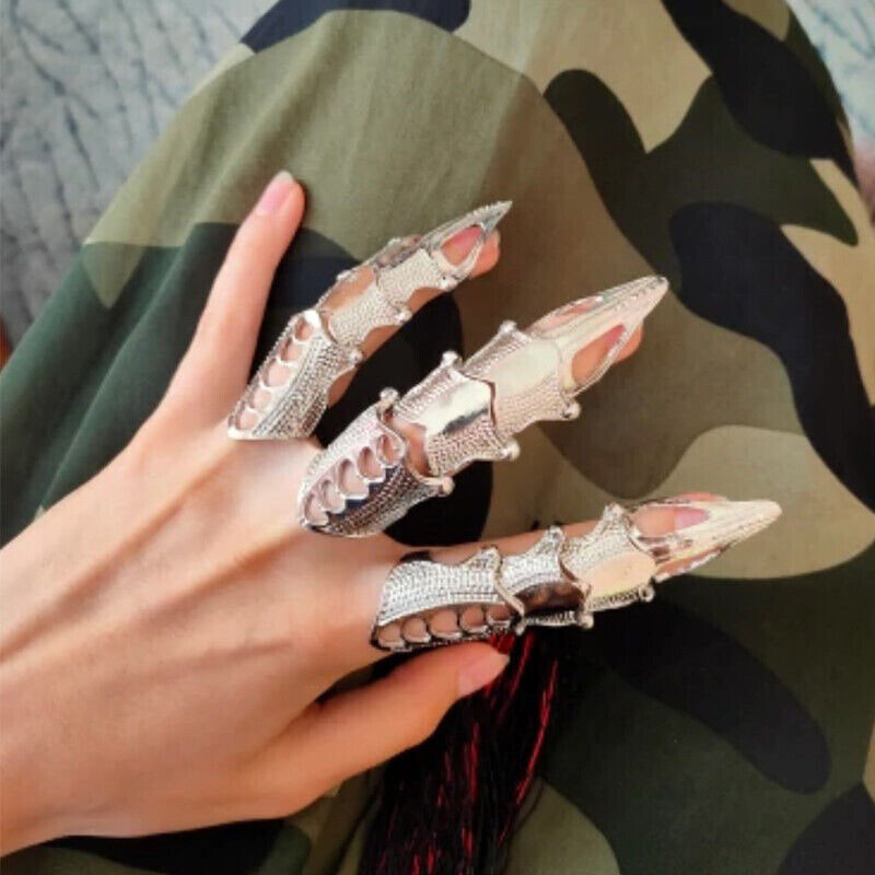 Full Finger Ring Claw Skull Gothic Armor Punk Knight Jewelry Сarnival