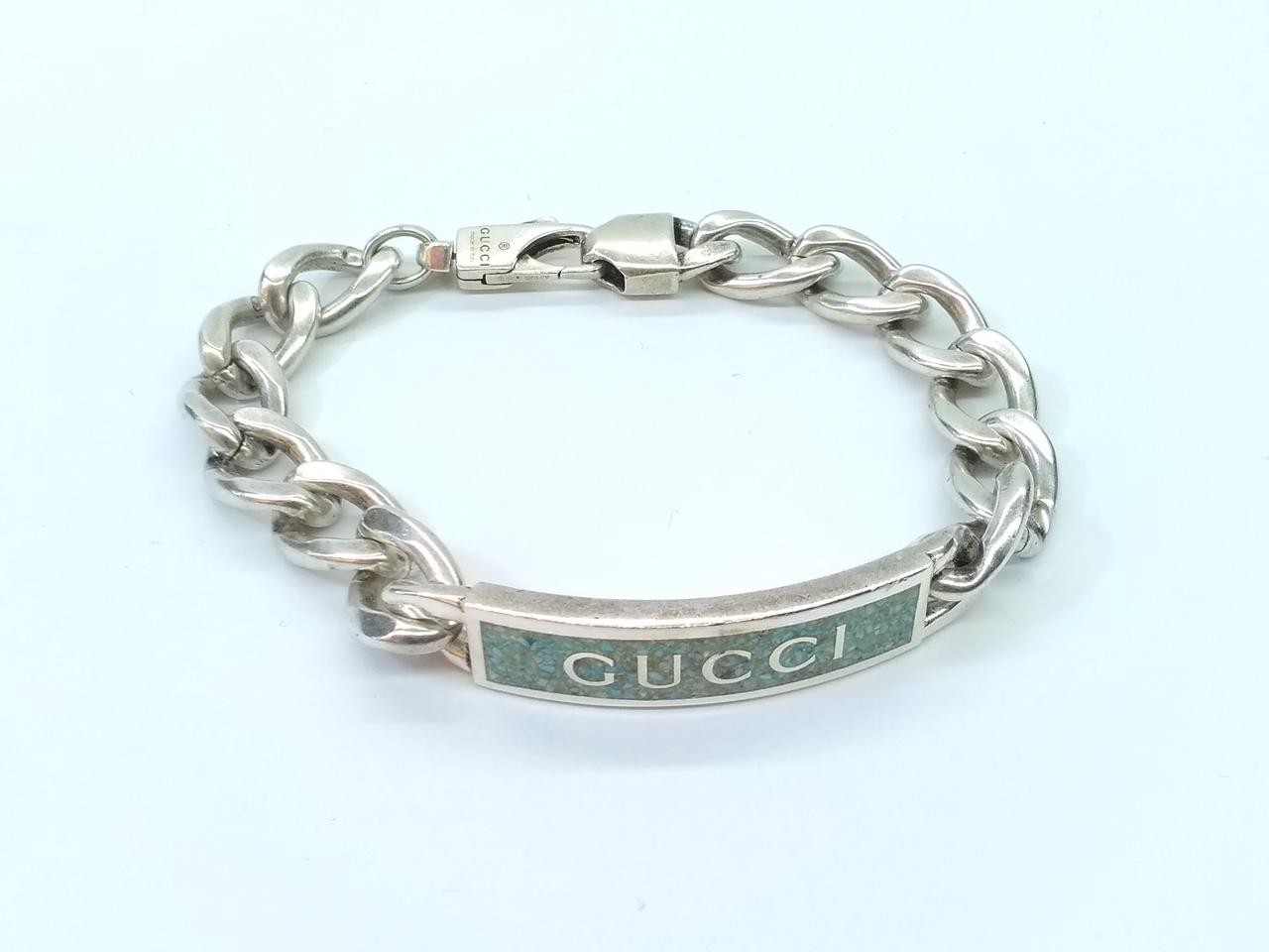 GUCCI Bracelet White Enamel and Metal 678712 Auth Japan