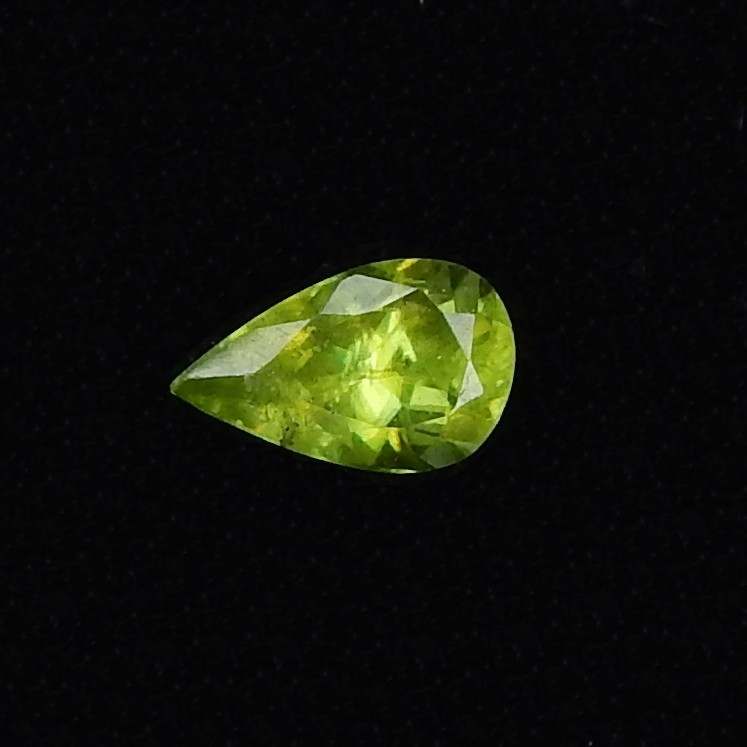 Green Sphene Pleochroic Flash Natural Earth Mined Unheated 7x4mm Faceted Pear