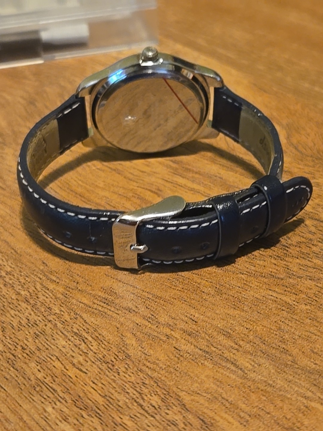 MICKEY MOUSE Disney Silvertone Black Band Watch SII MU0897