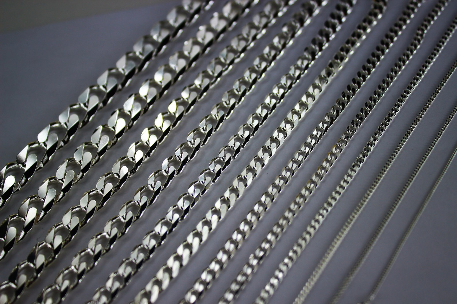 .925 Sterling Silver Cuban Link Chain Necklace 1mm ~ 13mm Men Women 16″ ~ 40″