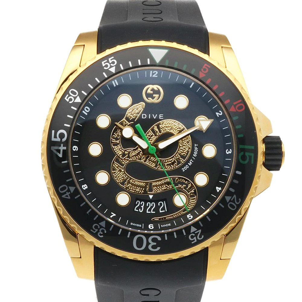 Gucci Dive Snake Watch Stainless Steel YA136219 Quartz Men’s