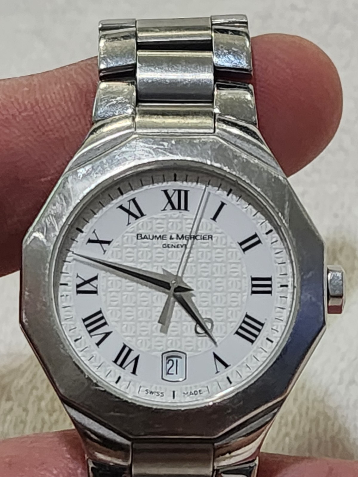 Baume & Mercier Riviera 28 mm White Dial Swiss Quartz Watch 4679759 65471