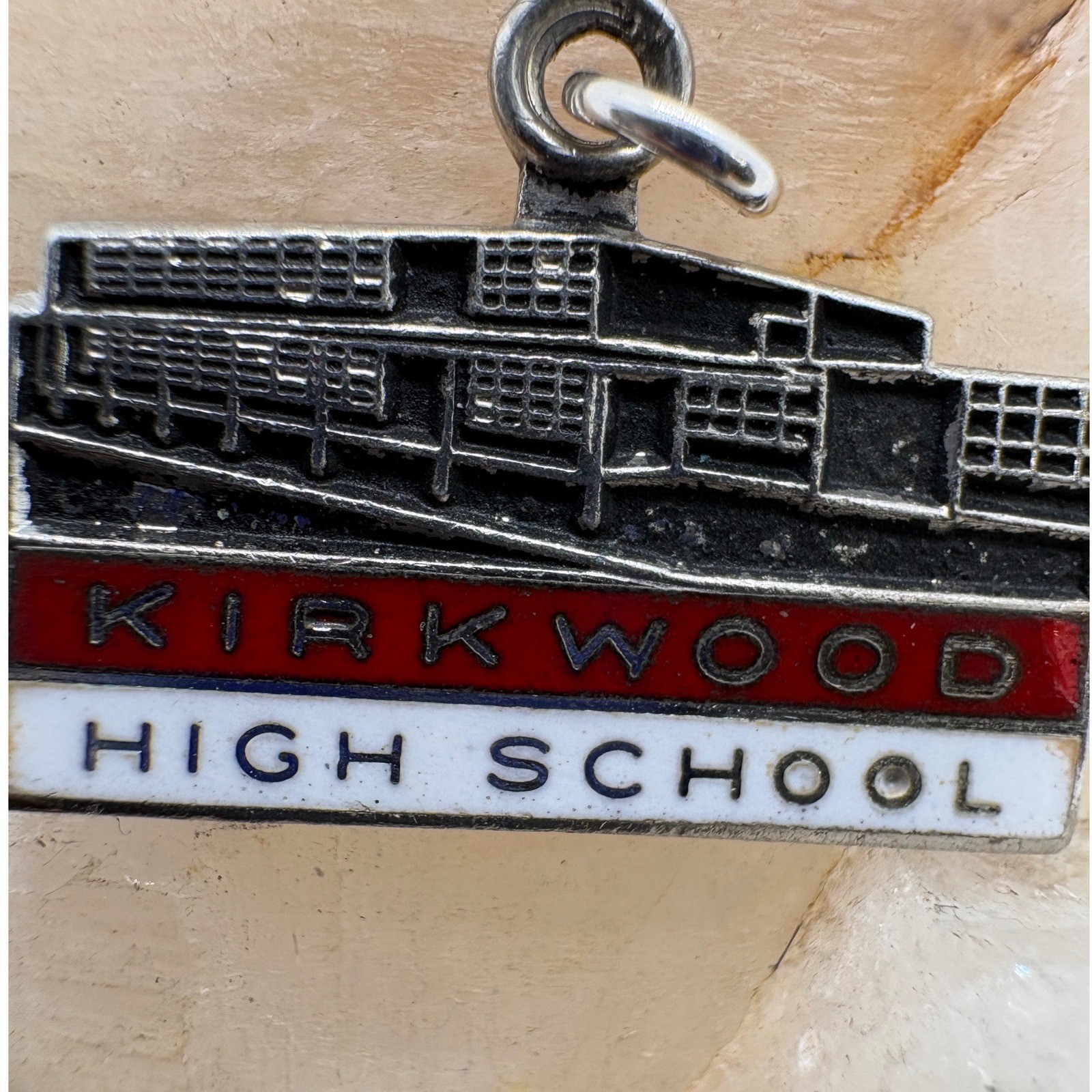 Vintage Kinney Sterling Silver Kirkwood High School Enamel Charm Pendant 2.39g