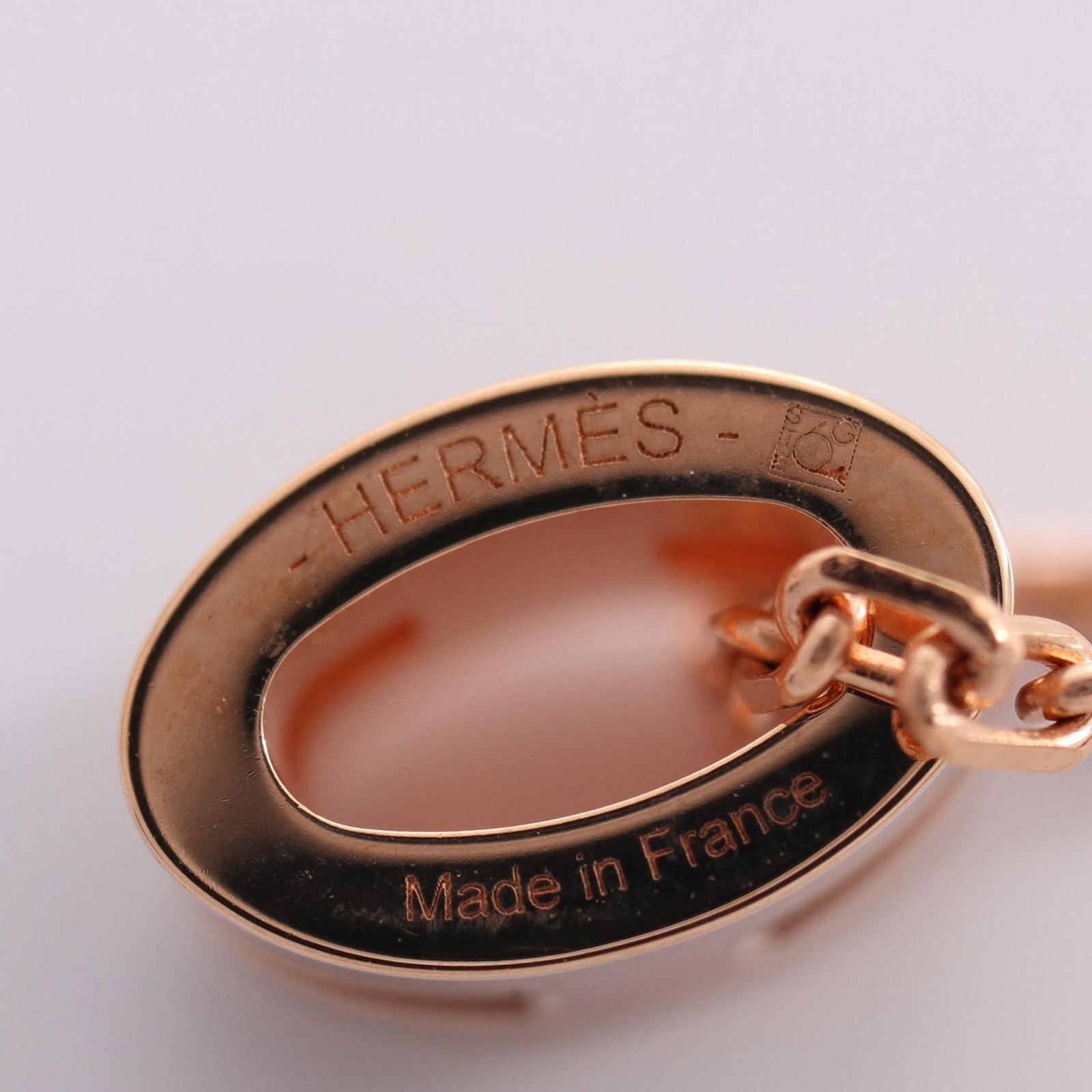 HERMES MINI POP H Necklace Pendant Gold Plated Pink Used Women