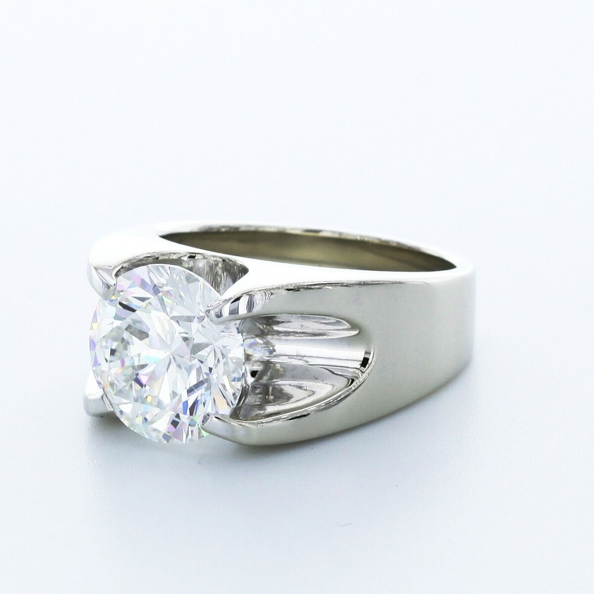 5.01ct Natural Diamond H/SI1 Very Good Cut Round Brilliant 14K White Gold Prong