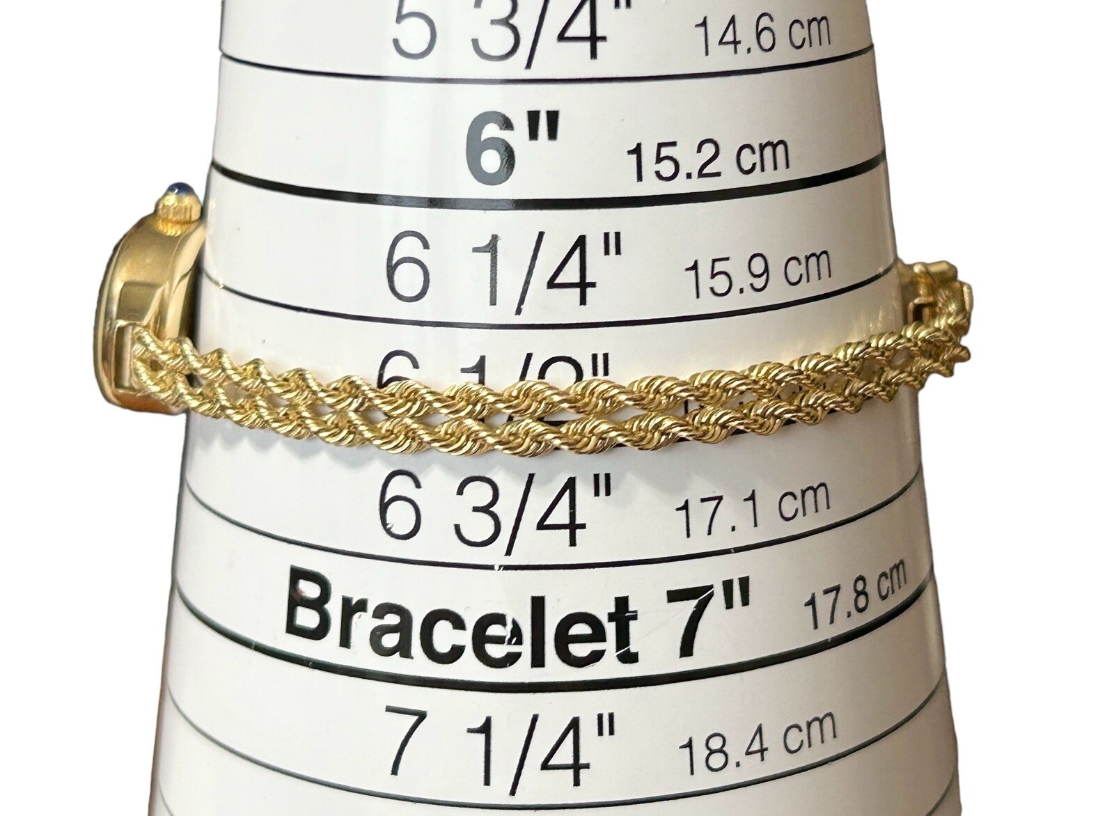 14K Gold Yellow Gold BEVERLY HILLS Women’s Rope Bracelet Watch 12.45g 6.5”