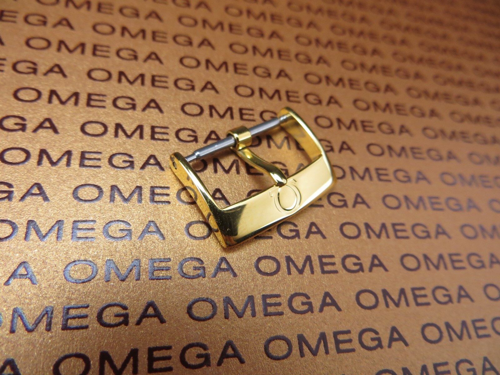 New 16mm Authentic OMEGA Stainless tang buckle X Gold Plated Polish 94511601 G