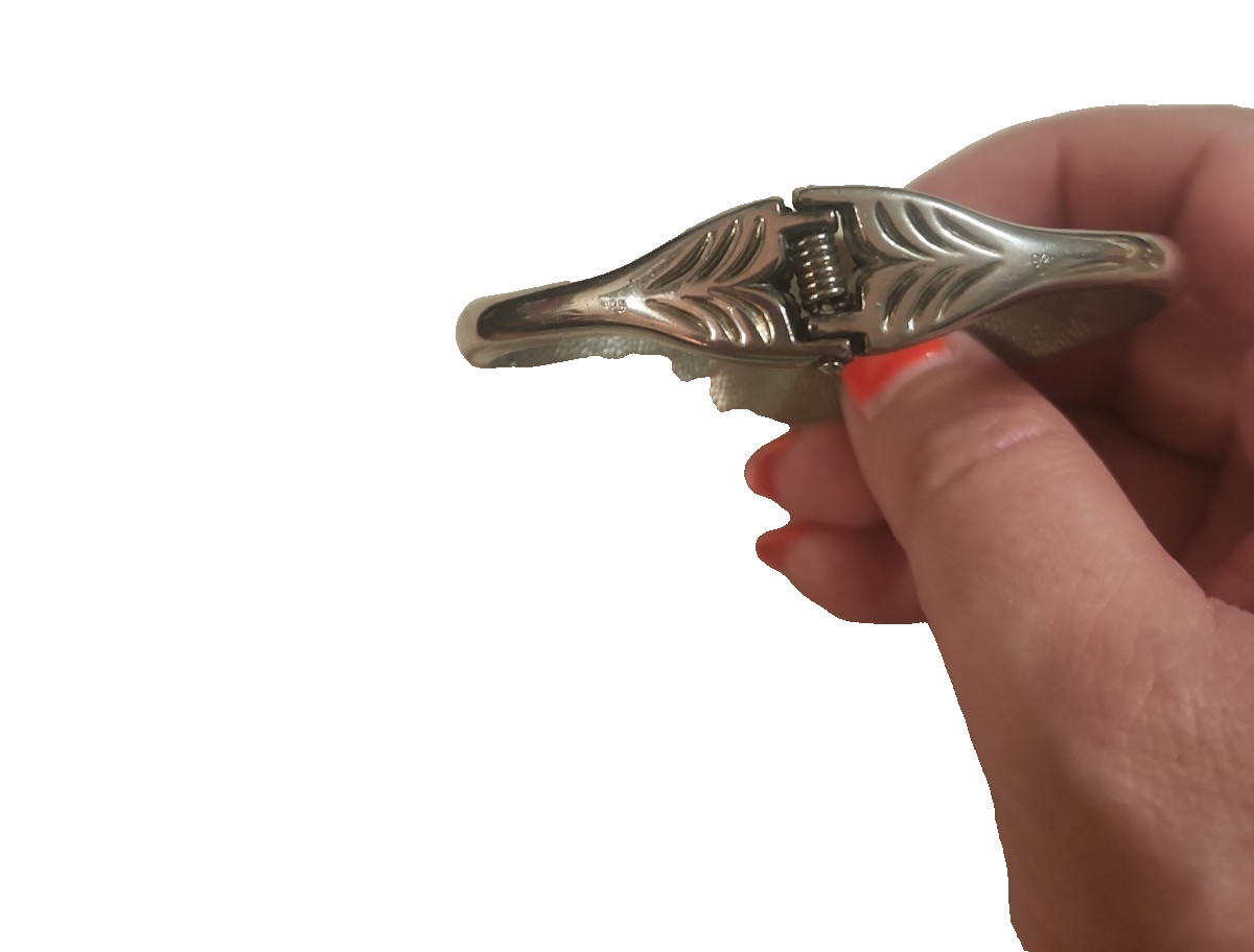 Sterling silver dolphin hinged bangle bracelet marked 925 sea life beach 46 Gram