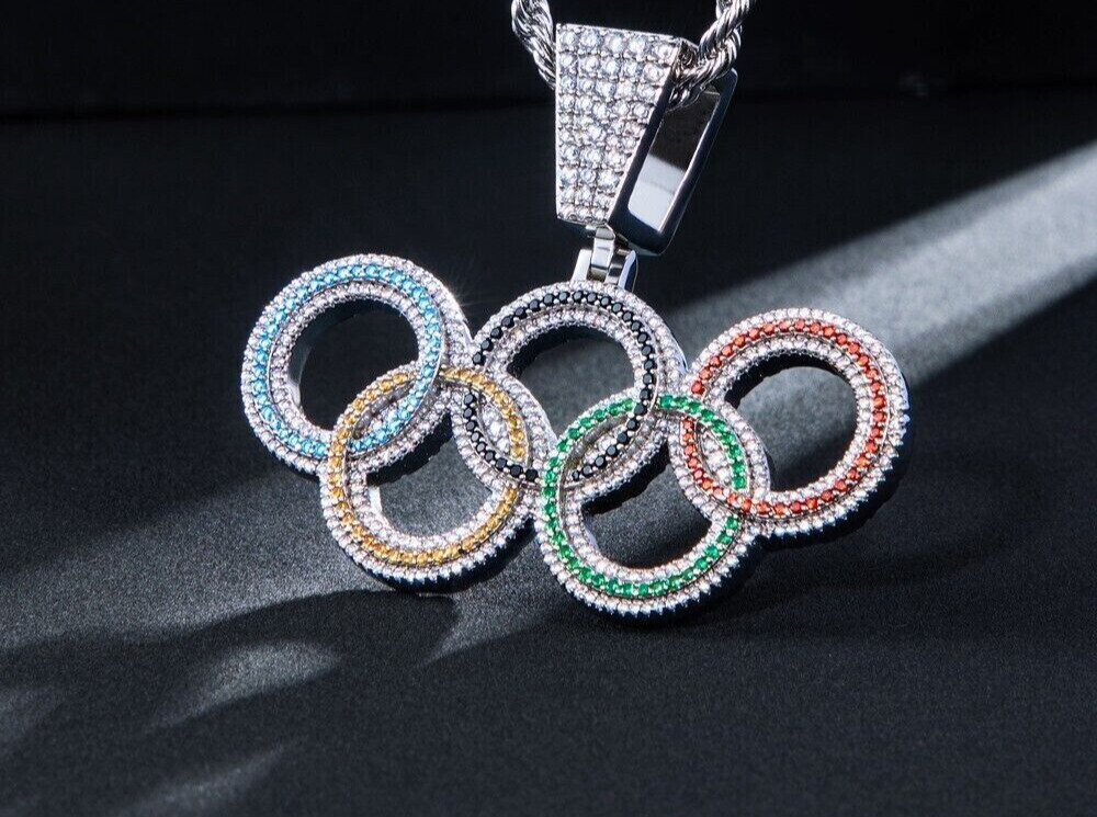 Round Cut Simulated Diamond Stunning Fancy Charm Pendant 14K White Gold Plated