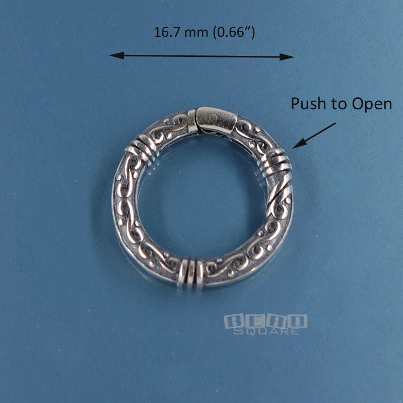 Sterling Silver Scroll Round Donut Ring Link Connector Clasp / Shortener #44052