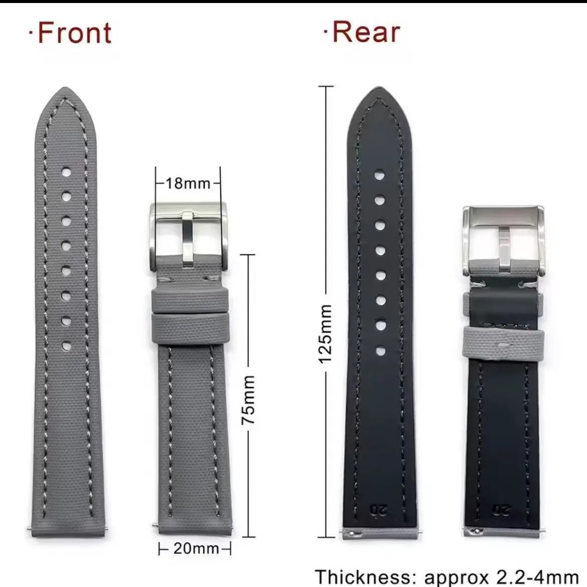 Nylon Canvas Watch Strap 18 19 20mm 21 22mm 23mm 24mm Sailcloth Waterproof Band