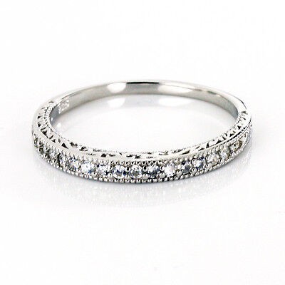 Three Stone Engagement Ring 3 pc set Round 6MM Centr CZ Sterling Silver Szs 5-10