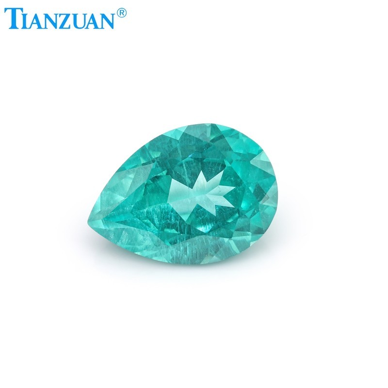 Synthetic YAG Pear Shape Neon Paraiba Color with inclusions loose Gemstones