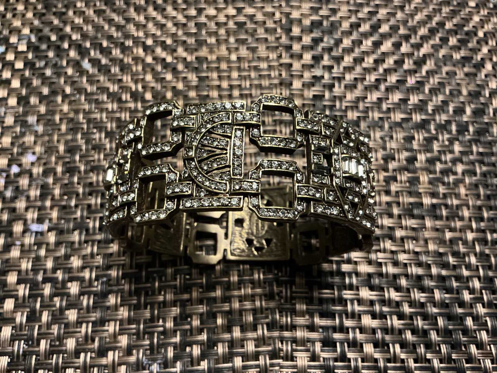Heidi Daus Crystal Hinged Bangle Bracelet