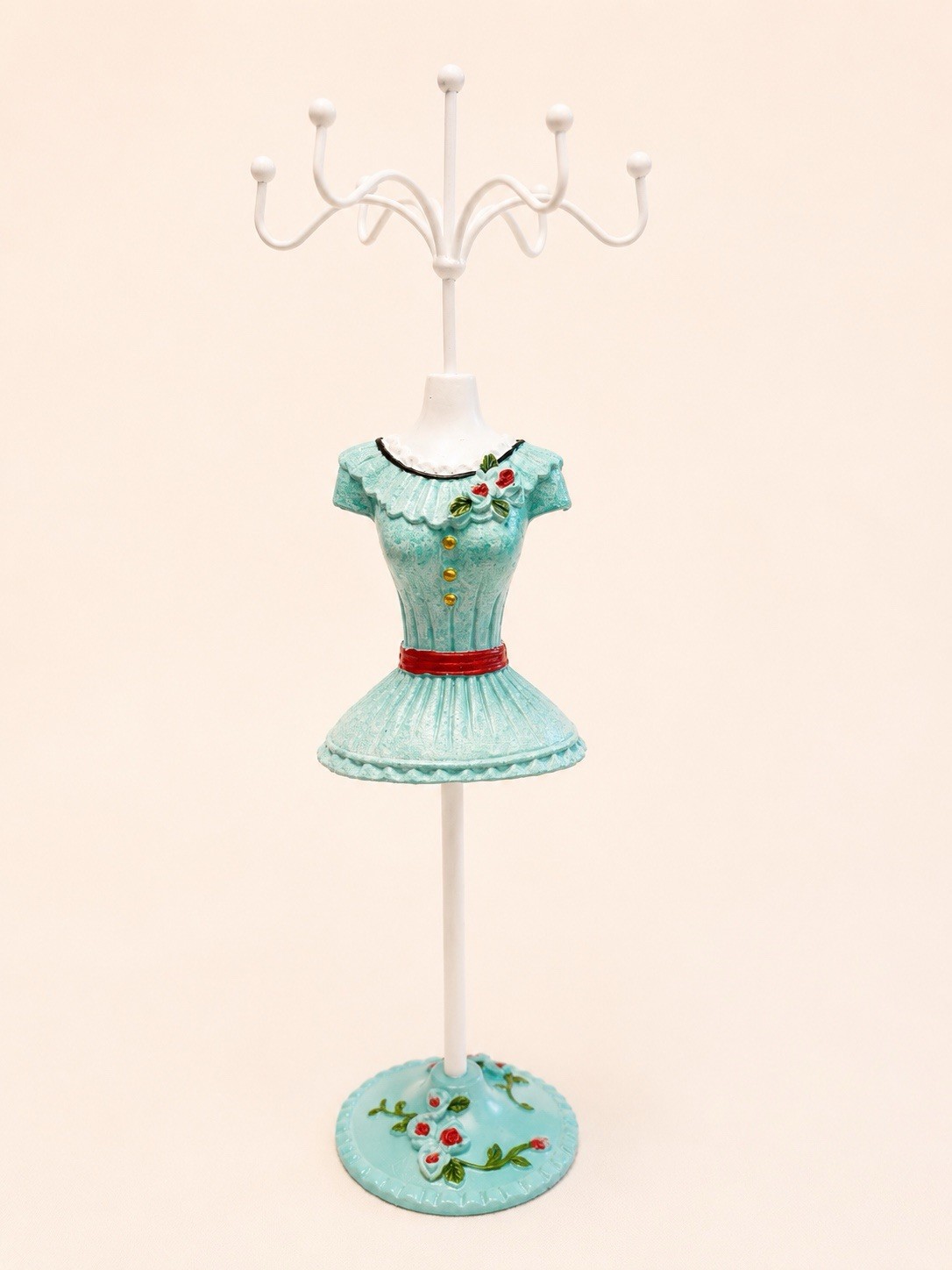 25cm Mint Dress Jewelry Holder Elegant Jewelry Tree Necklace & Ring Organizer 01