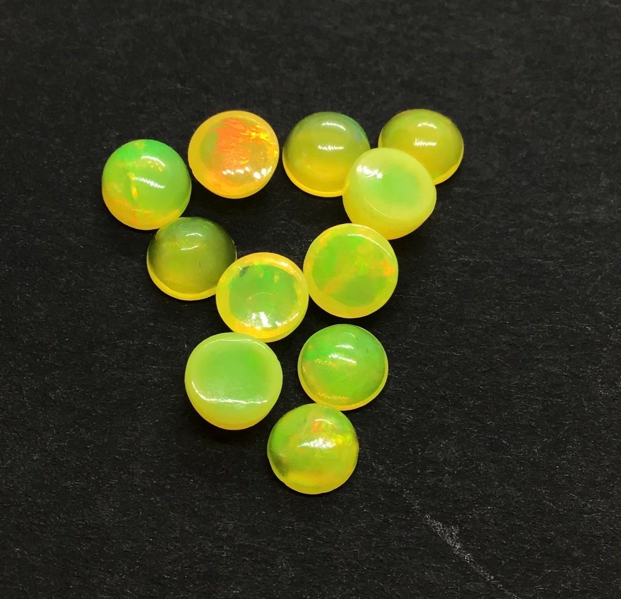 Opal Round Flat Back AAA Natural Ethiopian Yellow Loose Gemstone For All Jewelry