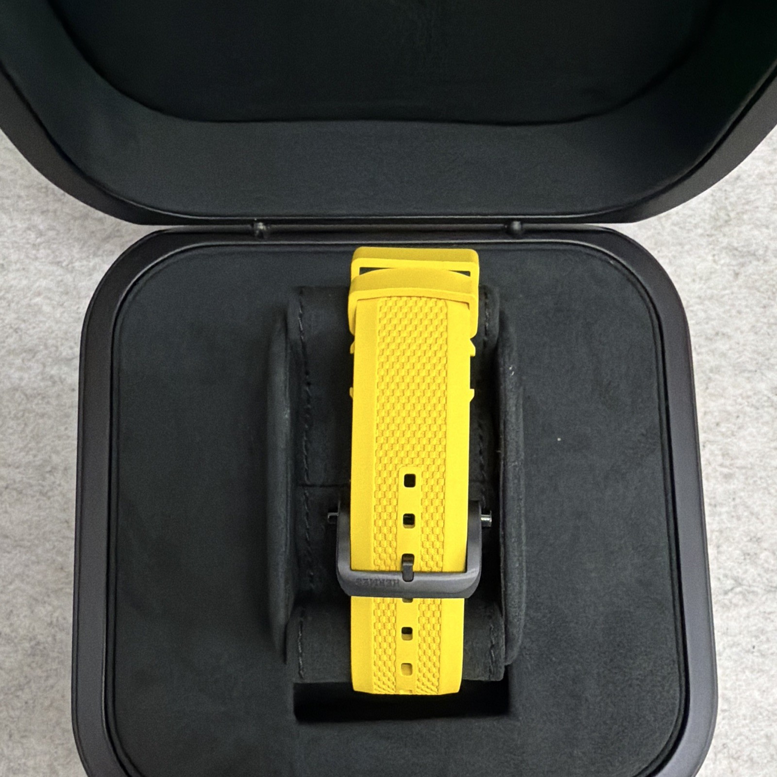 Hermès H08 Automatic 39mm Titanium Black Dial Yellow Rubber Strap Box Papers