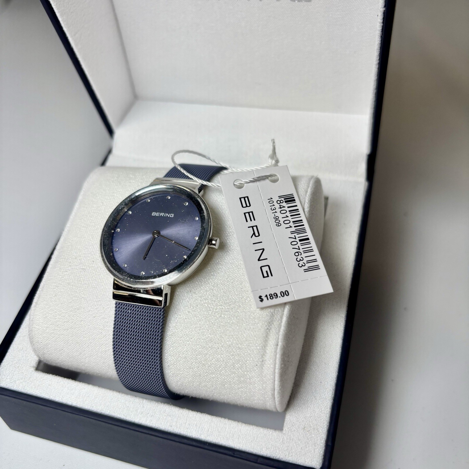 Bering Classic Stainless Steel Lavender Dial Ladies Quartz 31mm Watch 10131-909