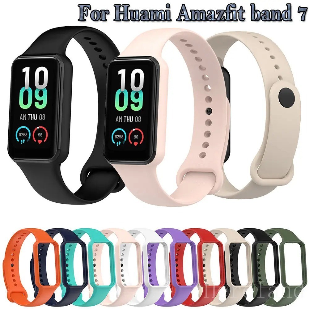 Silicone Strap for Amazfit Band 7 Replacement Bands Soft Adjustable Wristbands