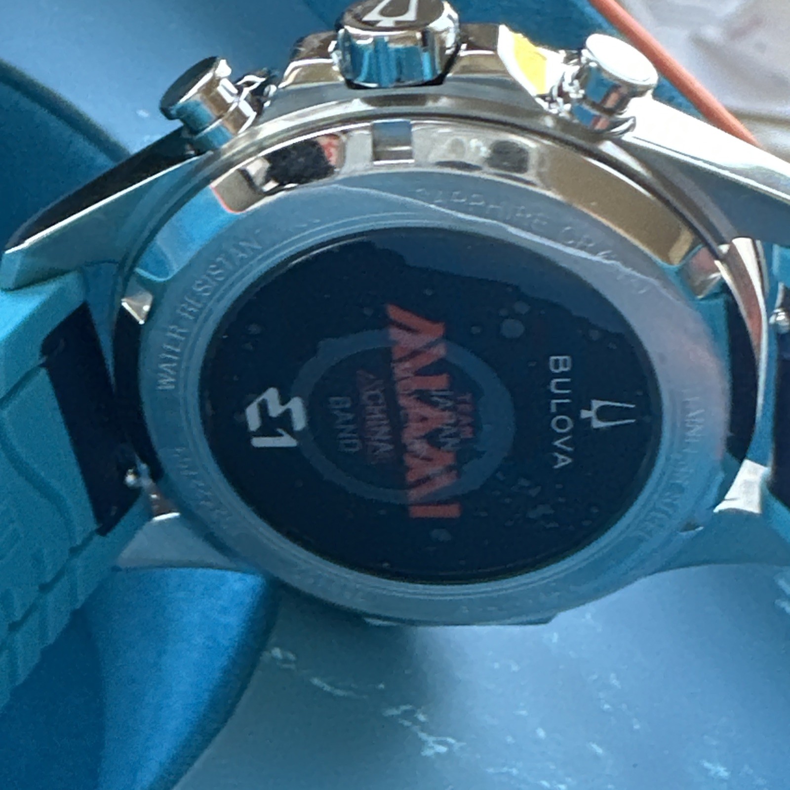 Bulova Men’s Marine Star Chronograph Small Second Quartz Blue Watch 43MM 96B460