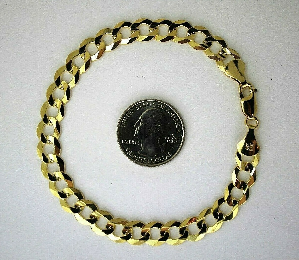 10K Solid Gold Cuban Link Chain Necklace Bracelet for Men Women 2mm~13mm 7″~30″