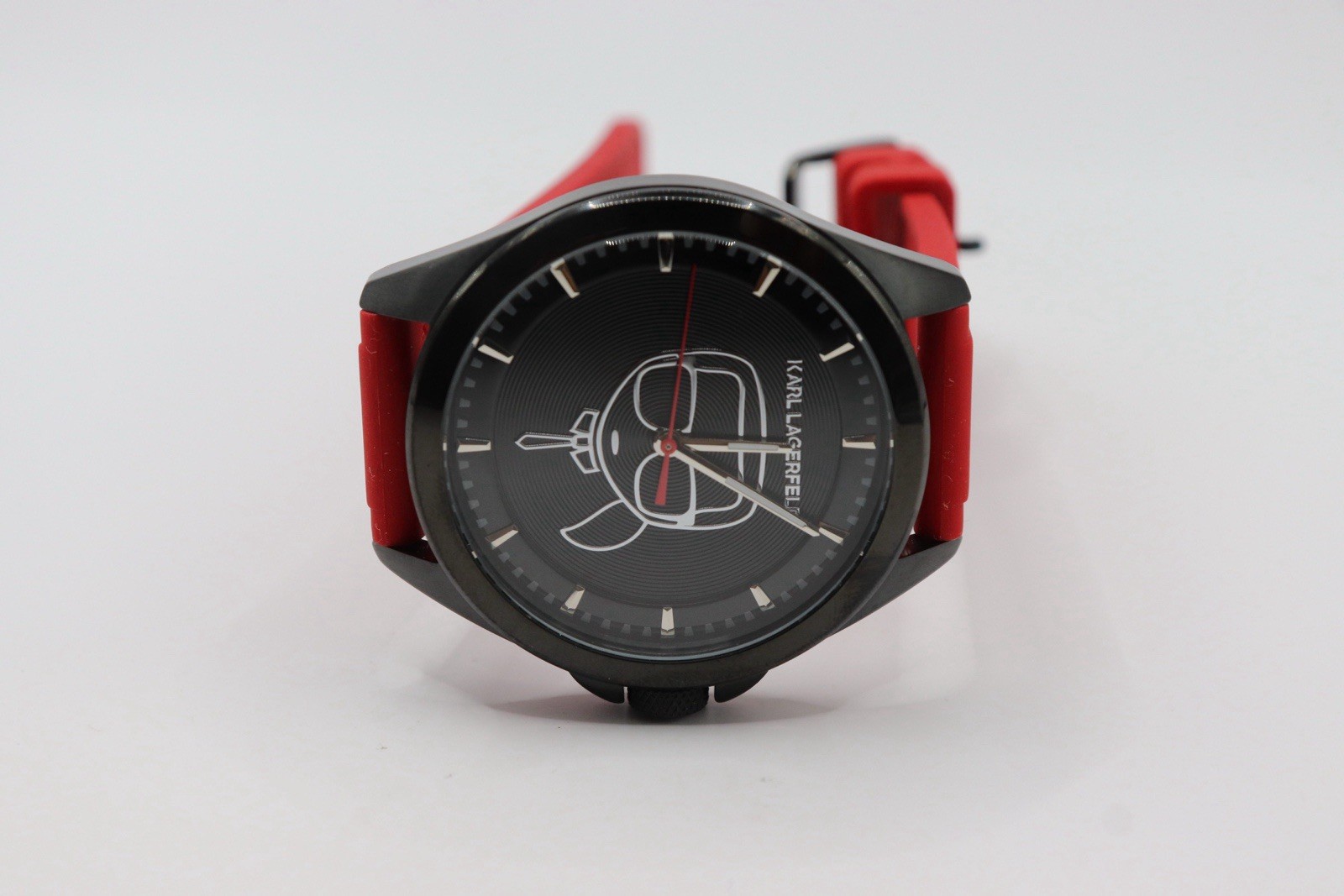 Karl Lagerfeld SI190072 Karl Ikonik Outline Red Silicone Strap Watch NO BOX!
