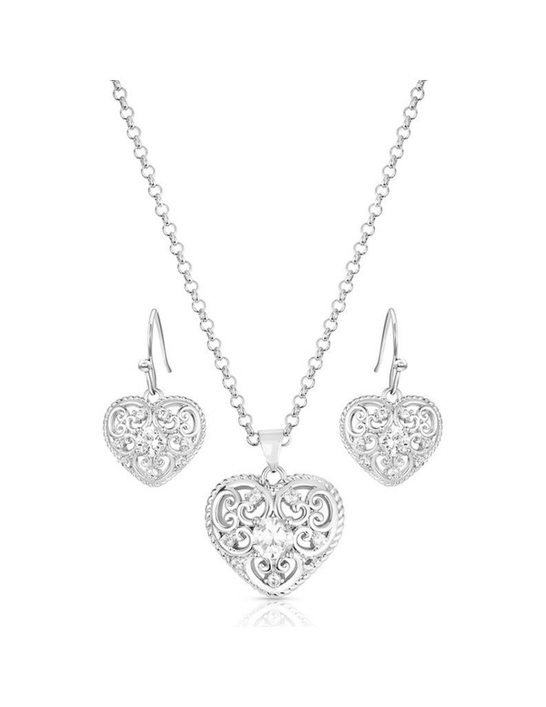Montana Silversmiths Jewelry Set Womens For The Love Bling 17″ JS6622