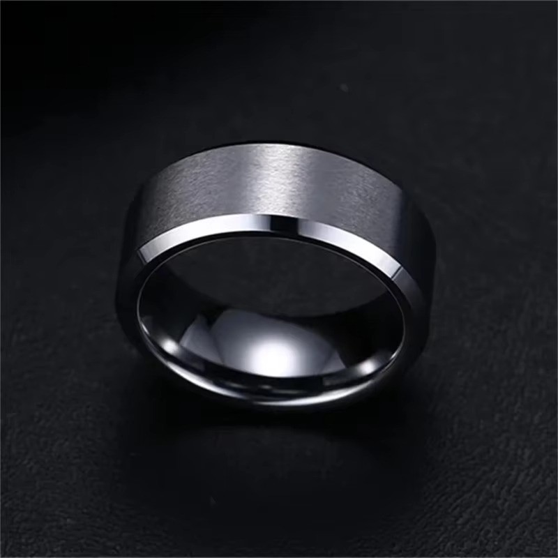Titanium Stainless Steel 8mm Brushed Finish Men Women Wedding Band Comfort Ring