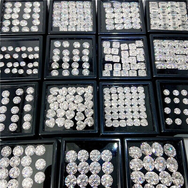 GRA Certified Loose Moissanite Princess Square Cut Stones D VVS1 All Sizes