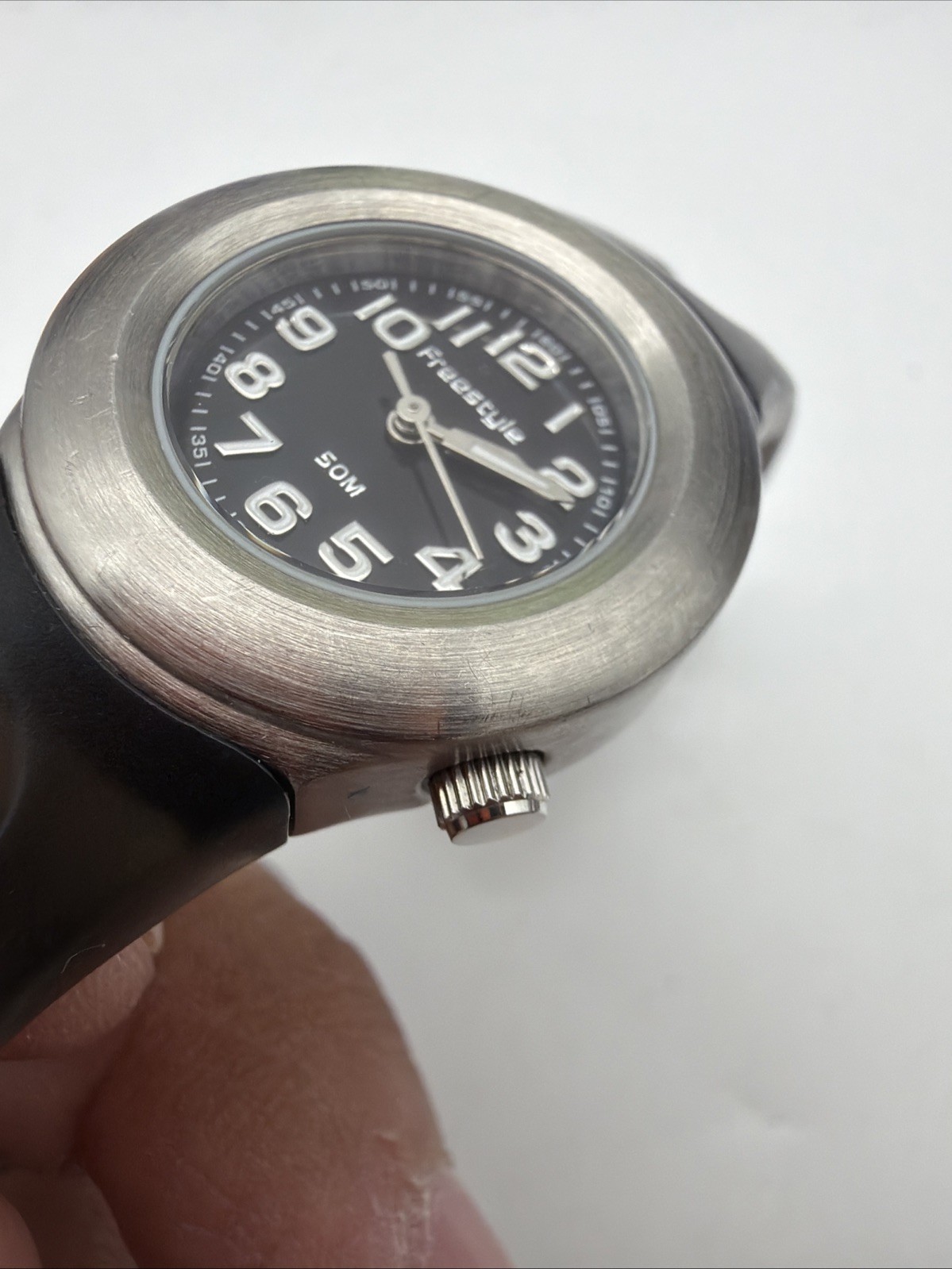 Women’s Freestyle Smoke Black Plastic Bangle Watch 61811 50