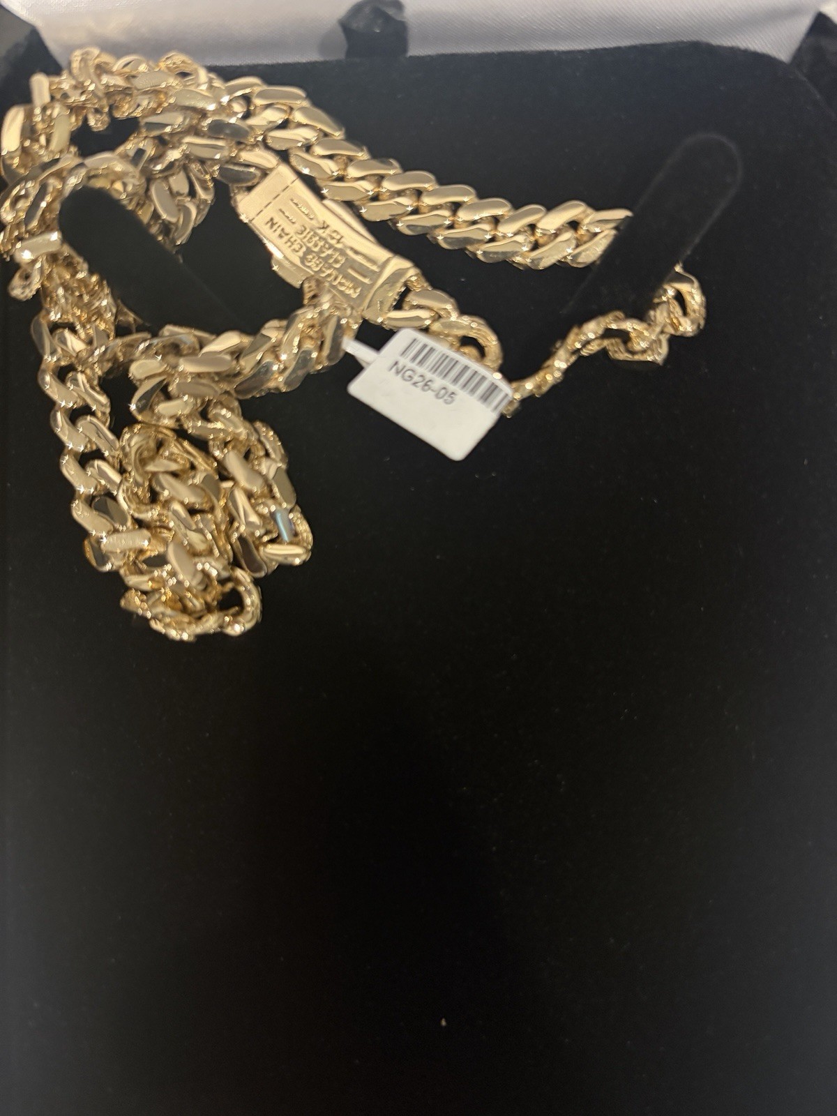 Nuragold 10k Real Yellow Gold Royal Monaco 7.5mm Miami Cuban Chain Necklace