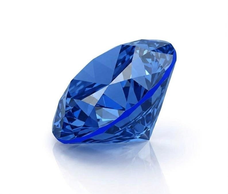 AAA+ 4Ct Blue Color Lab Grown Blue Sapphire Round Cut VVS1 Loose Gemstone