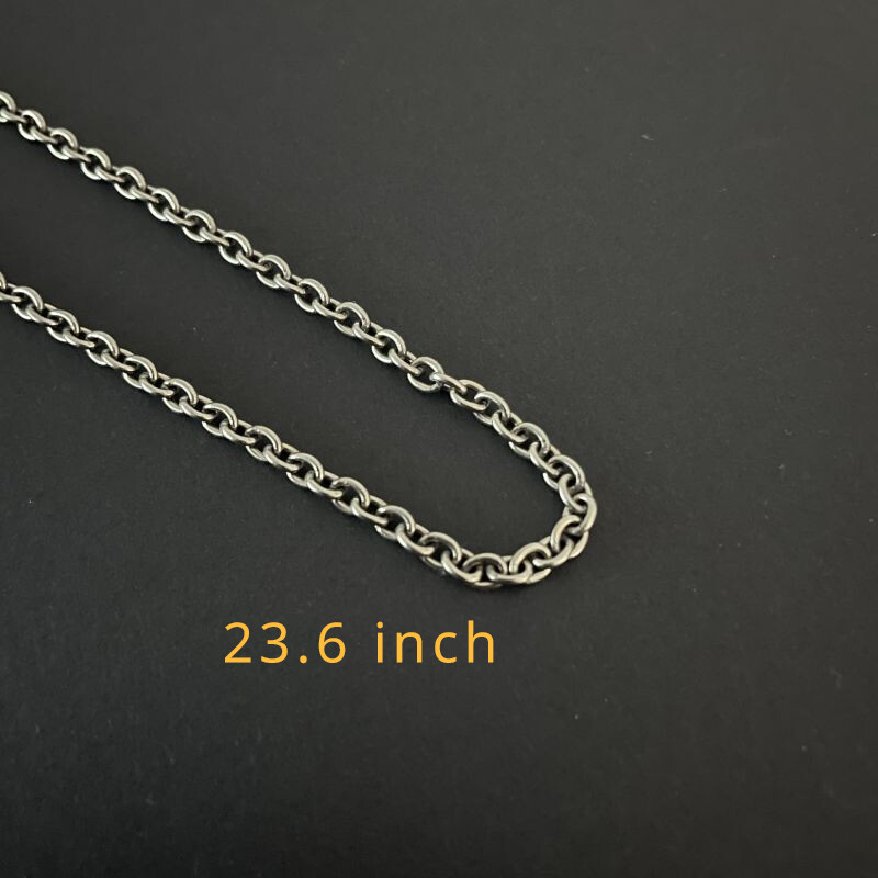 New Pure Titanium Necklace O-Chain Wide 3mm be antiallergic Easy To Match 23.6″