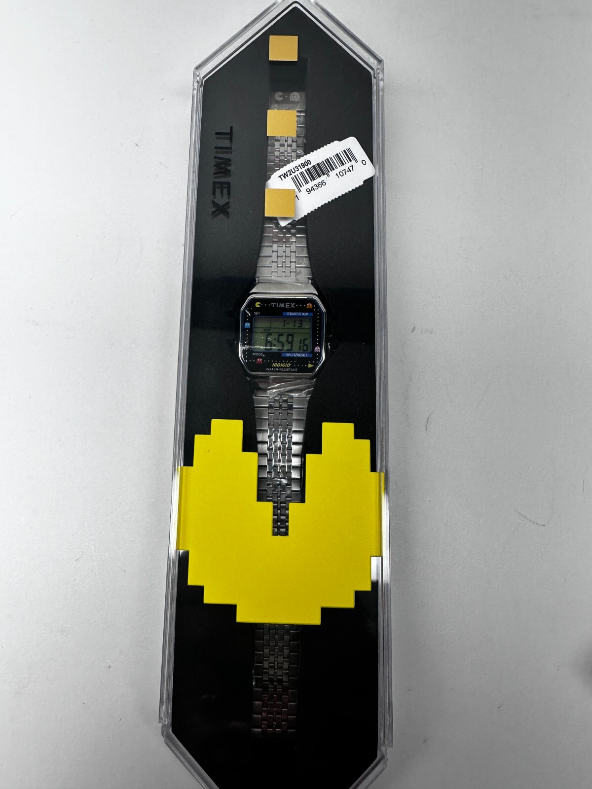 Timex X Pacman Watch T80 Digital Stainless Steel – Silver – TW2U31900 NEW