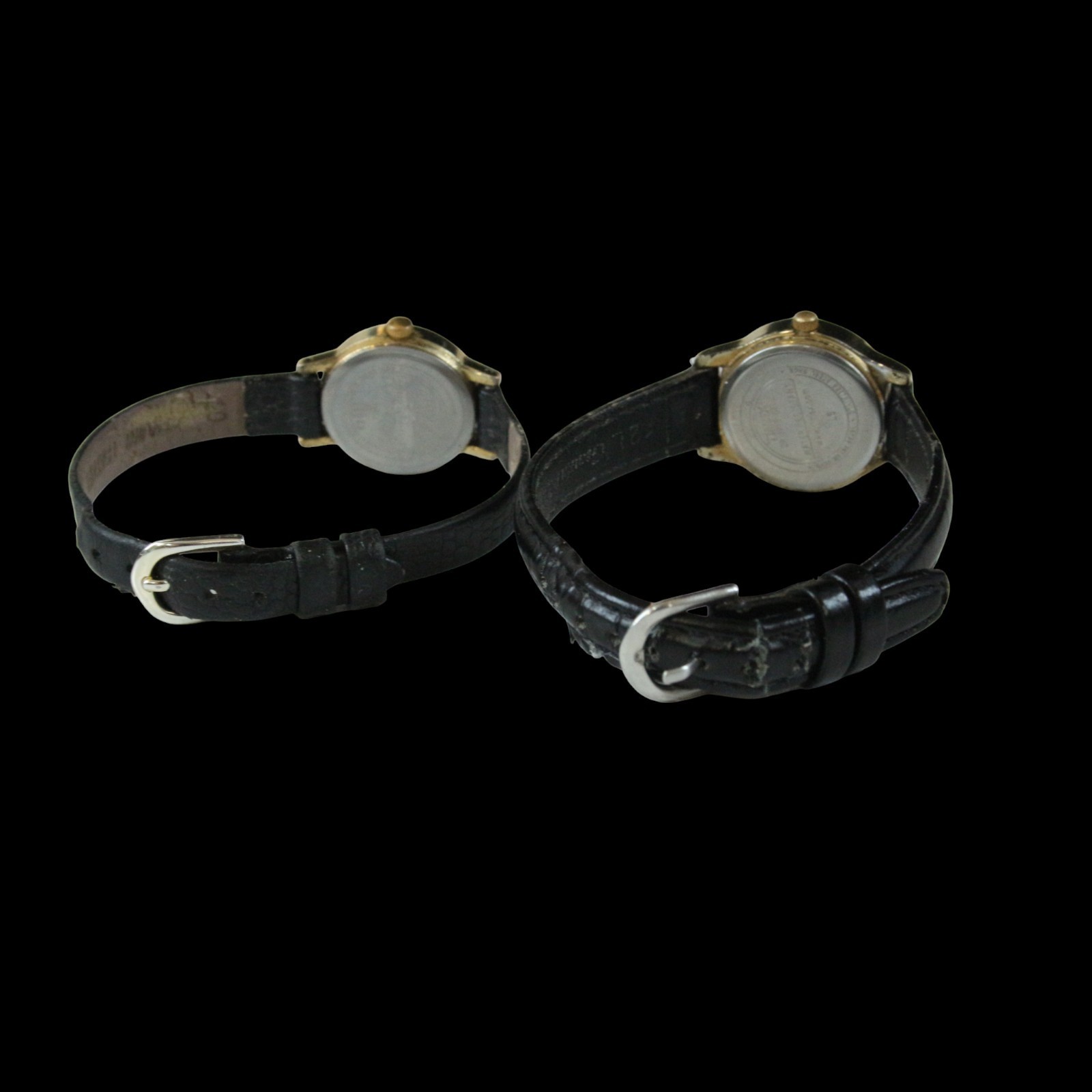 Timex Watch Lot Indiglo Easy Reader Gold & Black Leather Vintage MOP Pearl Work