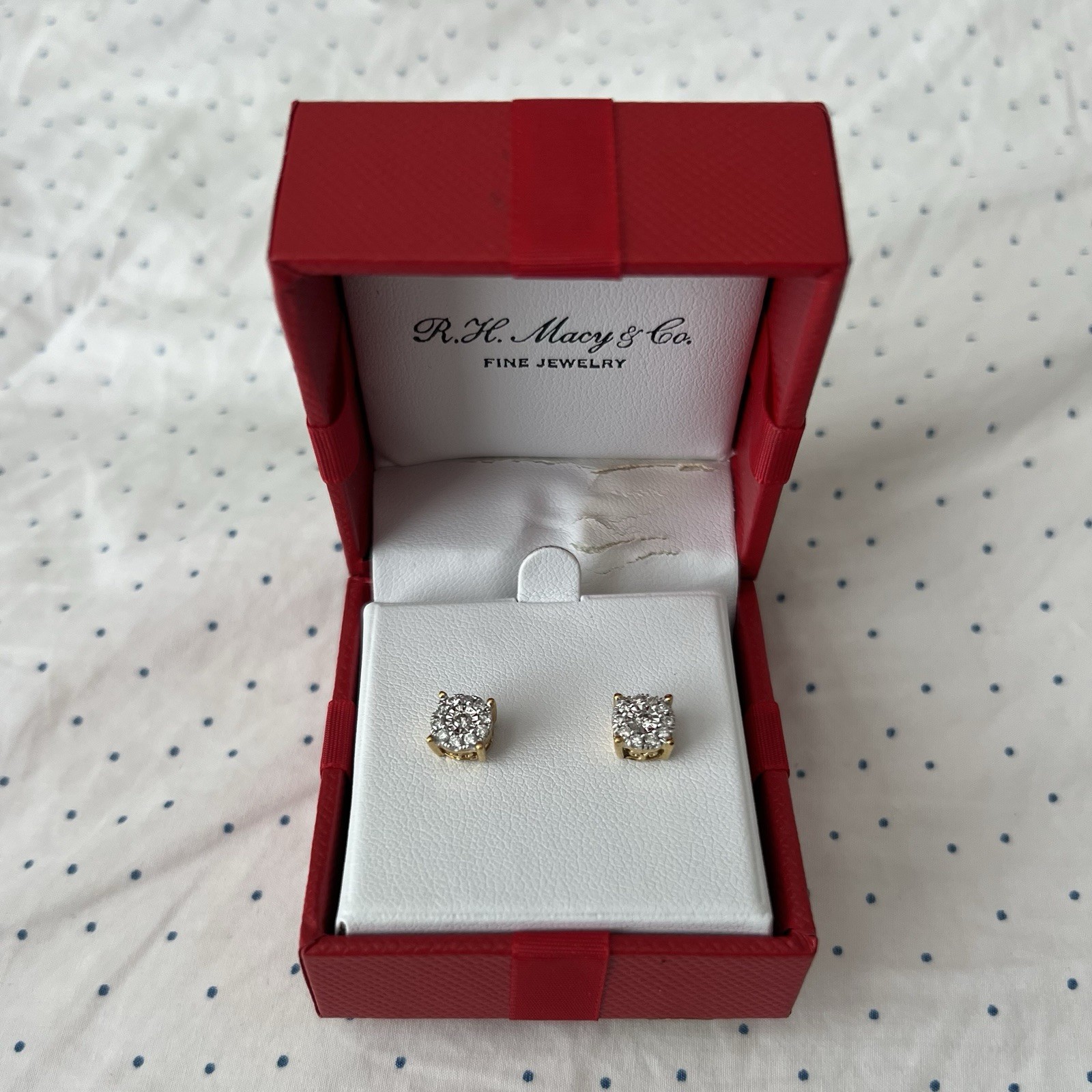Macy’s Silver Earrings with Gift Box for Women Fashion Jewelry Accessories New