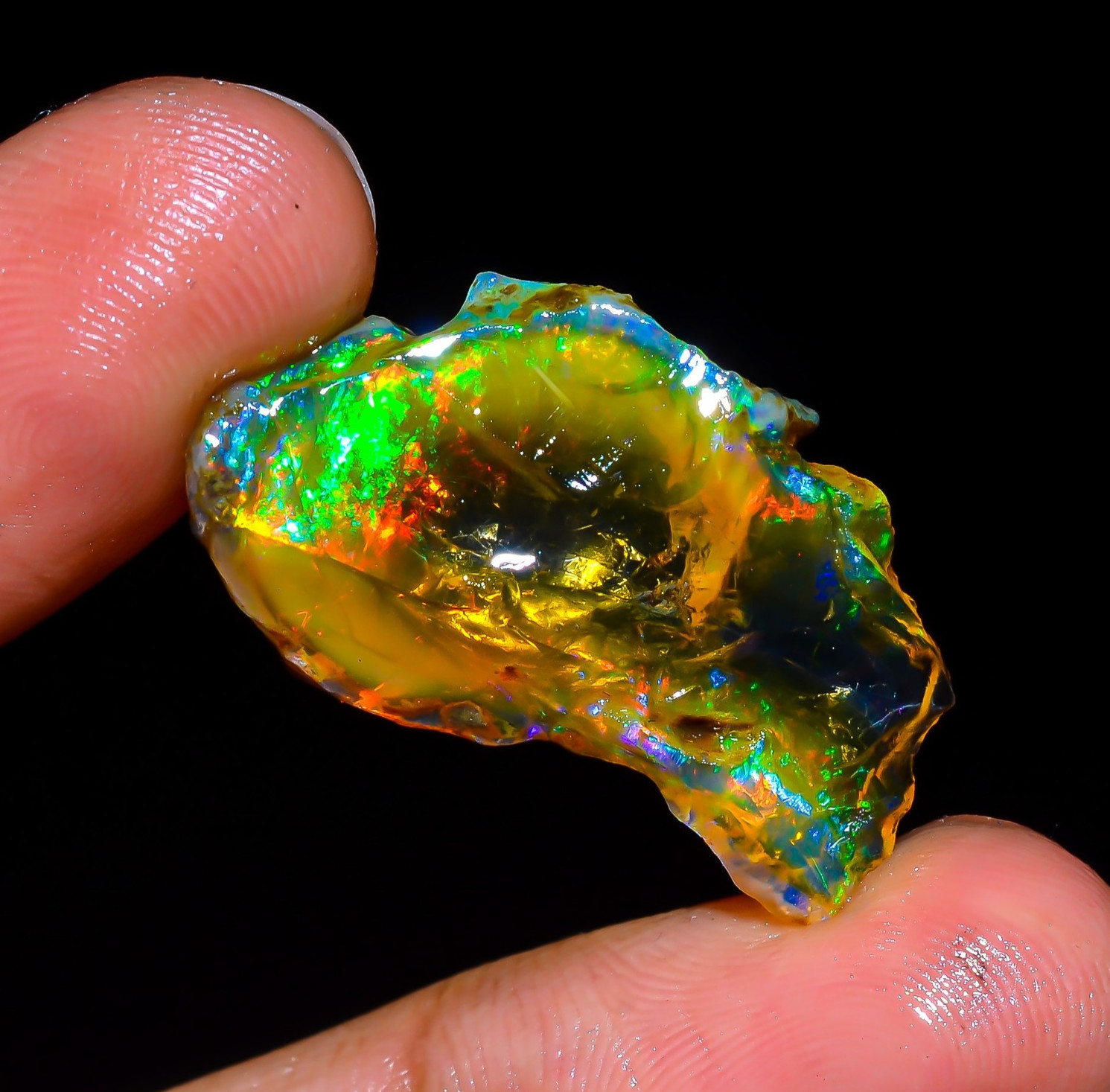 Natural Ethiopian Opal Rough Specimen Opal Welo Fire Crystal Opal Approx 17 Ct.