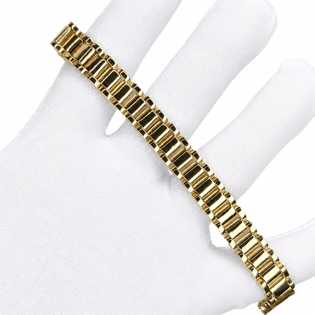 Italian 1/200 14k Yellow Gold Oro RLX Bracelet Pulsera Band 10mm Men Women in