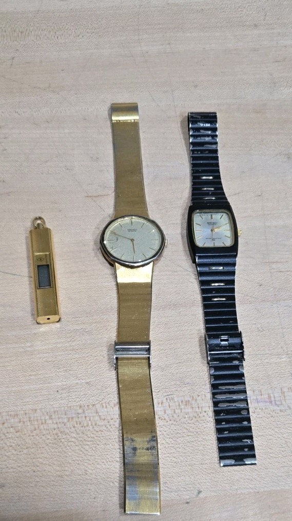 Vintage Lot Seiko Watch MCM Gold Tone 7430-6009 2430-5560 Majestron AS-IS REPAIR